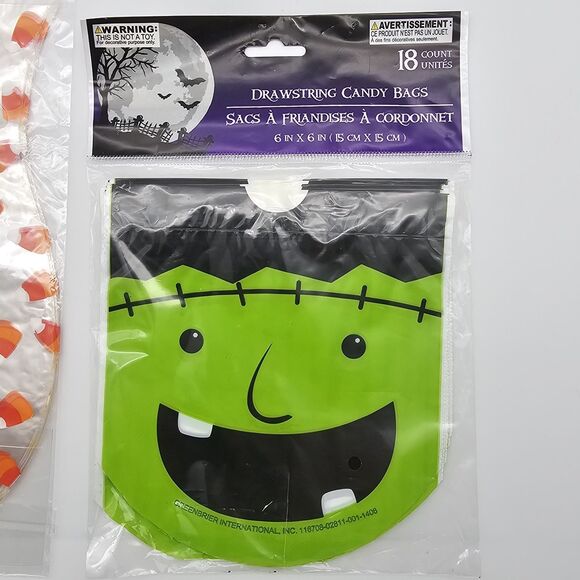 Halloween Party Favors Treat Bags Lot Spider Pumpkin Frankenstein Candy Corn - Picture 2 of 7